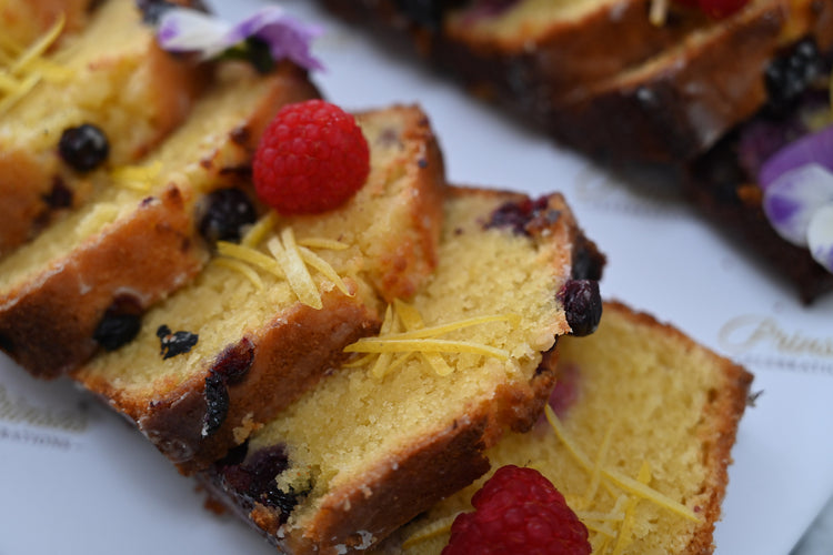 Blueberry + lemon almond cake